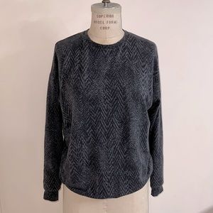 Athleta Studio to Street Splatter Sweatshirt L/S Prt Drop Shoulder P/O SZ ST